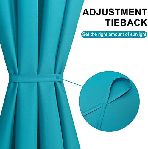 Hiasan French Door Curtains Privacy, Turquoise, 24W x 72L, 1 Panel - Image 4