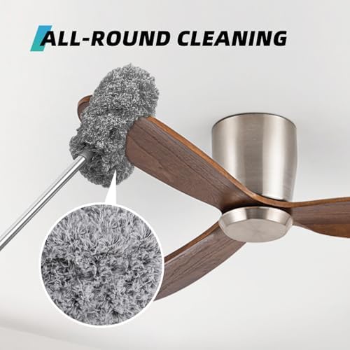 DRQ Ceiling Fan Cleaner Duster with 13-48 in Extension Pole, Grey, 2 Pack - Image 3