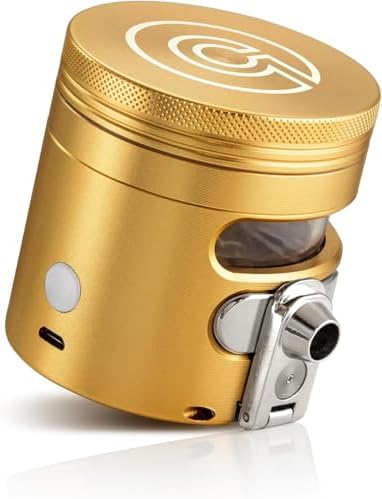 MANUAL Grinder AUTOMATIC Dispenser Large 2.5" Aluminum Alloy, for HOME & KITCHEN ONLY (Gold) - Image 3