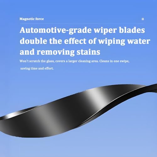 Magnetic Car Windshield Cleaner Tool with Anti-Falling Rope, Double-Sided Window Cleaning Tool for Glass Thickness 3-10mm, Magnet Auto Windshield Cleaner, Universal for Vehicles - Image 5