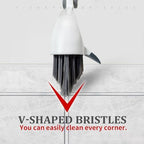 Grout Cleaner with Long Handle & Stiff Swivel Bristles - 2-in-1 Scrubber and Scraper, Tapered Design for Tile Floors, Baseboards, and Tight Spaces - Image 3