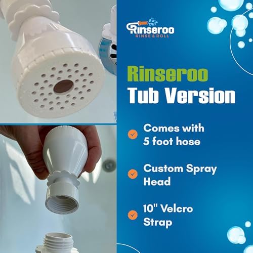 Rinseroo Slip-On Bathtub Faucet Sprayer Attachment, 5 Foot Hose - Image 6