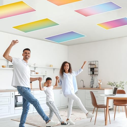 6 Pack Fluorescent Light Covers with 60 Magnets Decorative for Classroom Ceiling Light 4 x 2 Feet Magnetic Lights Covers Filter Easy Install for Office School Hospitals Drop Ceiling Supplies(Gradient) - Image 6