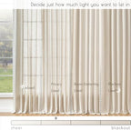 jinchan Linen Tier Curtains with Lined, 26x45, 2 Panels, Natural - Image 7