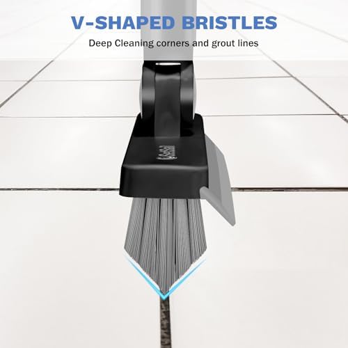 SetSail Grout Cleaner Brush with Long Handle, V-Shaped Floor Brush, Black - Image 3