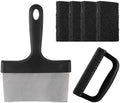 Griddle Cleaning Kit for Blackstone with 6" Grill Scraper Cleaning Brush Pad, Non Scratch Griddle Scrubber Scouring Pads for Flat Top Charcoal, Gas Grill Quickly Remove Baked-On Greases by MOWOT