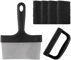 Griddle Cleaning Kit for Blackstone with 6" Grill Scraper Cleaning Brush Pad, Non Scratch Griddle Scrubber Scouring Pads for Flat Top Charcoal, Gas Grill Quickly Remove Baked-On Greases by MOWOT