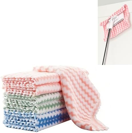 20 Count Replacement Cloths for Snap Grip Mini Mop, Wet and Dry Cleaning Pads for Cabinet, Wall, Window and Floor Cleaning, Reusable Washable Microfiber Refill, 8" x 6" by INWEJIA