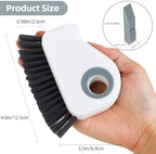 2 in 1 Groove Cleaning Brush, Grout Cleaner Tool & Multifunction Window Track Cleaner (with Hidden Scraper or Mini Dustpan) – for Glass Door Tracks, Window Sills, Sliding Doors (Gray) - Image 2