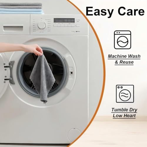 80 Pack Microfiber Cleaning Cloth Roll,Lint Free Rags & Tear Away Reusable Towels Washable Scratch,Ultra Absorbent Dish Rags(12" x 12") for Car Kitchen Home Garage-Dark Gray - Image 6