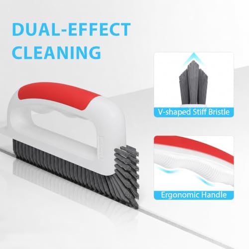 Lumkew Grout Cleaning Brush for Cleaner Tile Floors, Red, 1Pcs - Image 4