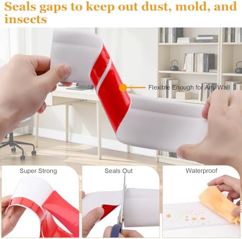 Flexible Vinyl Baseboard Trim 60 Ft, Peel and Stick Wall Base - Image 4