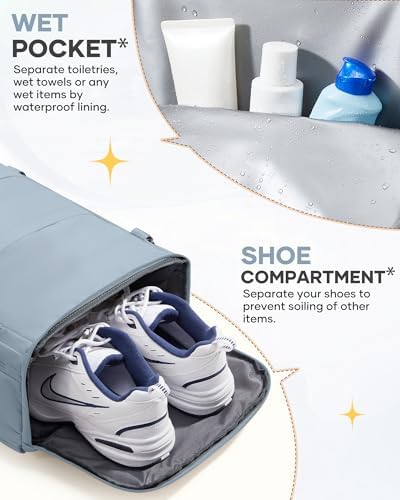 coofay Travel Backpack For Women Men Airline Approved Carry On Backpack Flight Approved Waterproof Sports Luggage Backpack Casual Daypack Small Hiking Backpack Grey Blue - Image 6