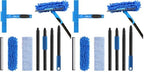 VITEVER Professional 69'' Window Squeegee Cleaner Tool with Extension Pole, 2-in-1 Squeegee for Window Cleaning Kit with Scrubber and Rotating Head, 1 Blade 2 Scrubber (Pack of 2) by VITEVER
