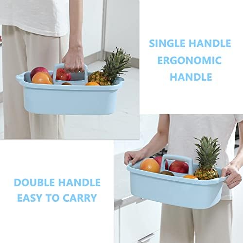 Large Cleaning Supplies Caddy Portable Shower Caddy Basket Blue 2 Pack - Image 4