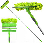 DSV Standard Professional Window Squeegee for Window Cleaning, 2 in 1 Rotatable Window Cleaning Squeegee Kit with Extension Pole, 62” Window Cleaning Tool for Indoor/Outdoor High Windows, Home, Car by DSVStandard