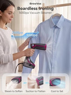 Handheld Steamer for Clothes, 5000Pa Suction Vacuum Steamer & Iron for Garment Grip, Wrinkle Remove, 12 Oz Large Tank, Travel Dual Voltage - Image 2