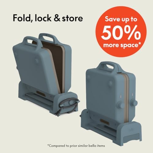 bella 10"x20" Fold and Store Griddle, Non-Toxic, Ceramic Coating, Surf - Image 2