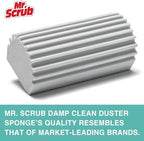 Damp Dusting Sponge Duster, 2 Pack Grey Dust Cleaning Sponge, Reusable Household Cleaning Sponge Tool for Blinds, floorboards, Fan Blades, Vents, Glass, Railings, Mirrors - Image 2