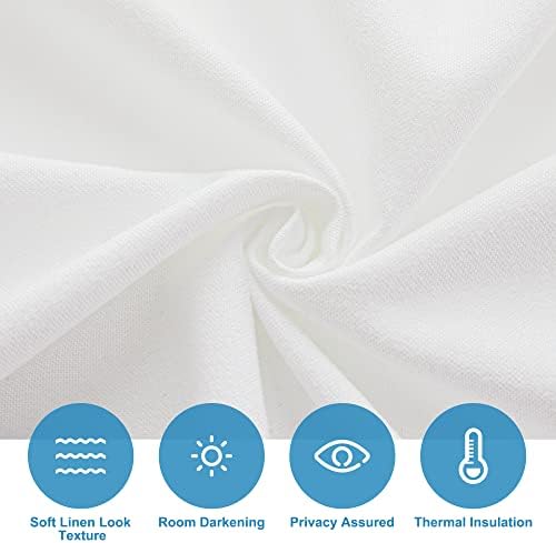 RYB HOME Linen Blended French Door Curtains, Self Adhesive Shades - Image 5
