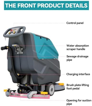 Walk-Behind Floor Scrubber Dryer with 22" Scrub Path - Image 3