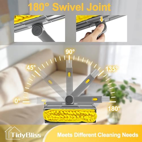 TidyBliss 77” Ceiling Fan Blades Cleaner Duster with Extension Pole, Extendable Flexible Dust Cleaning Brush, Reusable Chenille Mop for Baseboard Wall Floor Blinds Cobweb - Image 5