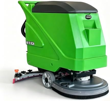 Commercial Walk-Behind Floor Scrubber Machine, 20 inch Cleaning Path, 30 inch Squeegee, 13 Gal Solution Tank, 14.5 Gal Recovery Tank, 24V Battery, 3–4 Hour Runtime (US-TX SC20) by Texlift