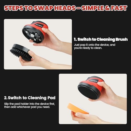 Electric Grill Brush for Outdoor Grill- 4 Replaceable Heads, 3000mAh IPX7 Waterproof BBQ Cleaning Scrubber for Kitchen & Car & Bathroom - Ideal Mother’s for Grill Lovers, Dad, Mom - Image 6