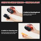 Electric Grill Brush for Outdoor Grill- 4 Replaceable Heads, 3000mAh IPX7 Waterproof BBQ Cleaning Scrubber for Kitchen & Car & Bathroom - Ideal Mother’s for Grill Lovers, Dad, Mom - Image 6
