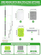 4-in-1 Baseboard Cleaning Tool with 60" Extendable Handle Brush - Image 6