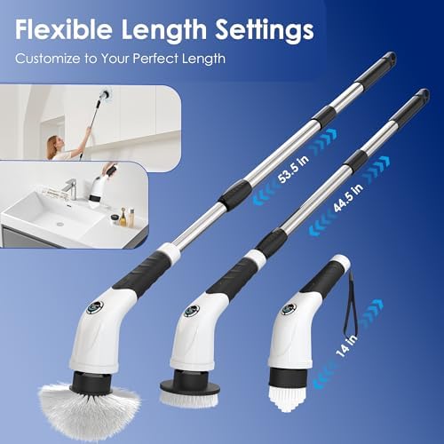 Cordless Electric Spin Scrubber, IPX7 Waterproof Rechargeable Power Cleaning Brush with 4000mAh Battery, 210min Runtime, 7 Brush Heads, 3 Adjustable Speeds, for Shower, Tub, Tile, Kitchen, Floor - Image 6