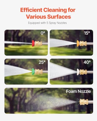 VEVOR Pressure Washer Telescoping Wand, 18 ft, 4000 psi, Telescopic Spray Wand with Power Washer Extension Wands, Gutter Cleaner, Brush Head, 5 Spray Nozzle Tips, Adapter and Adjustable Support Belt - Image 5