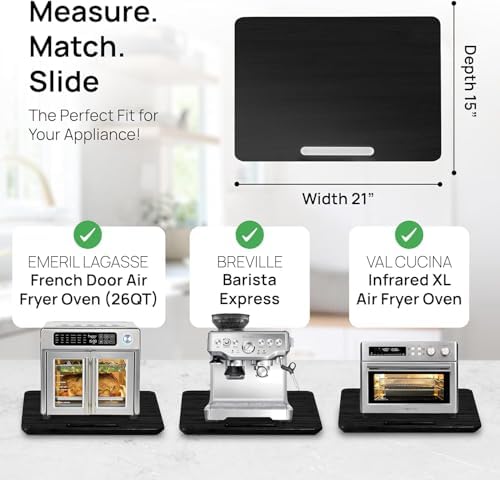 Ibyx Appliance Slider, Sliding Tray for Coffee Maker, 21 x 15 in, Black - Image 5