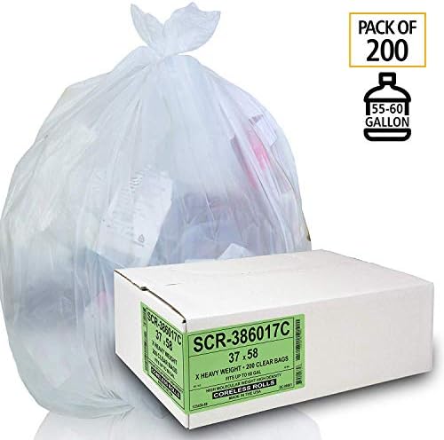 Aluf Plastics 55-60 Gal Trash Bags, 17 Micron (EQ.), 38" x 60" (200 Count) - Image 3