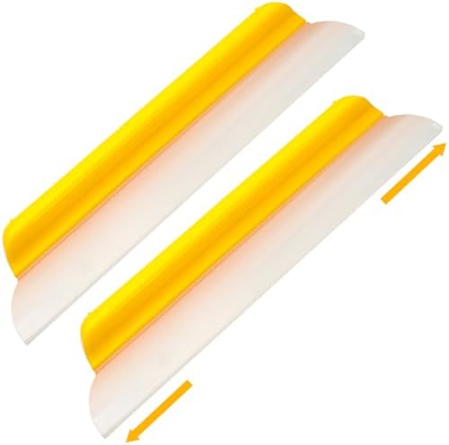 2 Pack 14 Inch Car Drying Squeegee Yellow Silicone Window Blade by Lanties