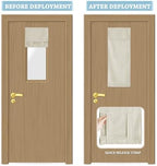 RYB HOME Faux Linen Blended Curtain for Classroom Glass Window, Light Filtering Small Door Window Draperys Privacy for Kitchen Dinning Home,1 Panel, 12W x 40L inches,Linen - Image 6