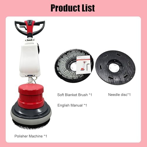 110V 17" Floor Scrubber Buffer Heavy Duty Polisher Machine Polished Waxed Refurbished Tile Scrubber Cleaner Wood Marble Cement Pavement Epoxy Rubber Carpet - Image 7