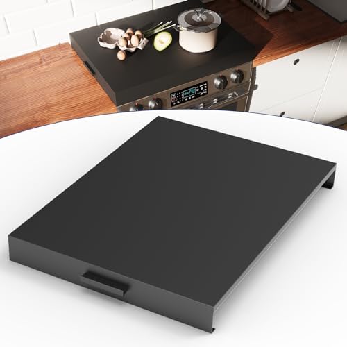 Stove Top Cover with Handles, Heavy Duty Metal Noodle Board Cooktop Cover for Gas/Electric Stove Top, (L 30" x W 22" x H 3") Large Gas Stove Protective Cover for Kitchen Space Expansion by Wintcomfort