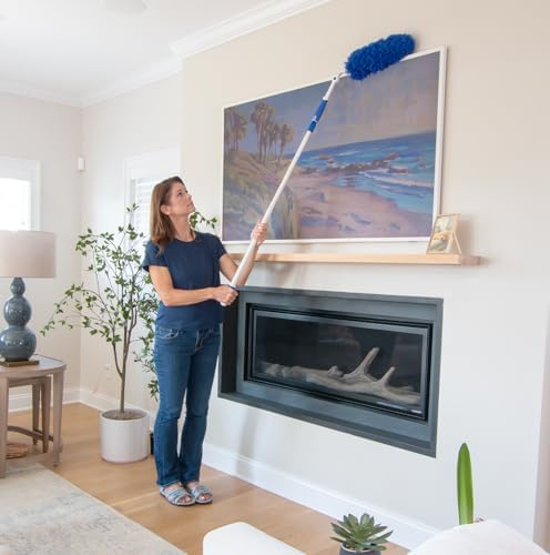 Unger Connect and Clean Microfiber Duster with Pivoting Handle & 4' Steel Telescopic Pole, High-Access Dusting and Cleaning, Dusting Tools, Cleaner Tool for Windows, TVs, Moldings, Cabinets - Image 3