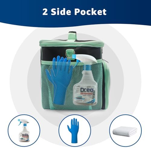 Carry Bag for Bissell SteamShot Steam 39N7V/39N7A Cleaner, Handheld Steam Cleaner attachments, Adjustable Compartments Large Storage Bag for bissell steamshot accessories, Bag Only (Black & Green) - Image 5