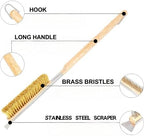 Thornfield 26” Pizza Oven Brush with Scraper - Heat Resistant Brass Bristles, Extra Long Handle - Compatible with Ooni Ovens, Outdoor Ovens, BBQ Tools, Baking Stones and Griddles- Includes Spare Head - Image 5