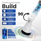 Electric Spin Scrubber – 8-in-1 Cordless Power Scrubber with 8 Brush Heads & Extendable Handle – Rechargeable Cleaning Brush for Bathroom, Shower, Tile, Grout, Tub & Floor - Image 7