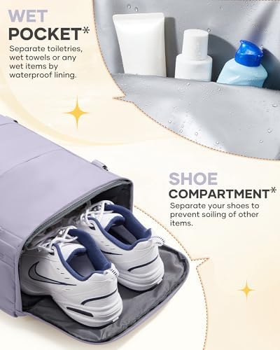 Carry On Backpack Personal Item Travel Backpack For Women Airline/Flight Approved Waterproof Sports Luggage Casual Daypack Small Hiking Backpack Purple - Image 6