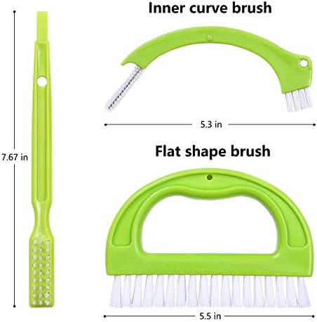 Living&Giving Grout Brush, (3 in 1) Grout Cleaner Brush, Tile Joint Scrub Brush with Handle, Stiff Cleaning Brush for All of The Household Such as Shower,Bathroom, Kitch, Seams, Floor Lines - Image 4