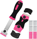 DEKEones Razor Blade Scraper, 2 PCS Razor Scraper Tool for Removing Label, Registration Sticker, Tint, Grease from Windshield, Appliance, Glass（Pink） by SpecializedinScrapingandPlasteringTool