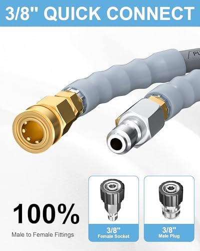 Pressure Washer Hose 100FT, 3/8'' Kink Resistant Hose 4800PSI - Image 4