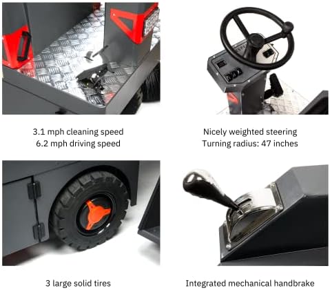 49" Ride-On Floor Sweeper, 26-Gal Hopper - Image 3