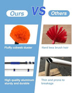 26FT Reach Cobweb Duster, Outdoor Spider Web Cleaner Brush with 5-20FT Telescoping Extension Pole, Aluminium Heavy Duty, Medium Stiff Bristles Spider Web Brush for Outdoor & Indoor Cleaning - Image 4