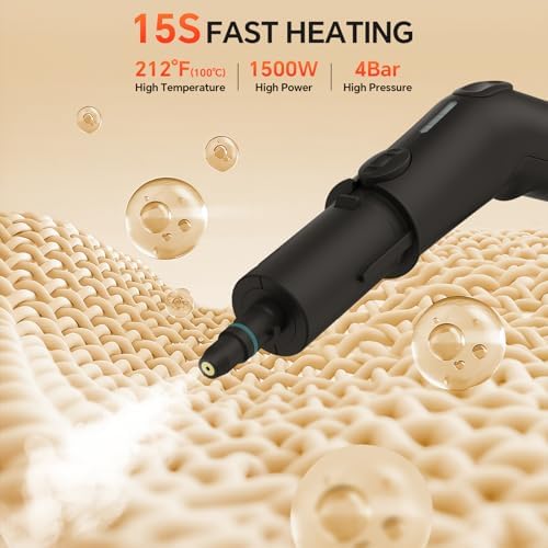 Heapsion Steam Cleaner, Steamer for Cleaning with 15s Fast Heat-Up, 6 Adjustable Levels, 12-Piece Accessories, 1500W Portable Steam Cleaner for Grout, Tiles, Kitchen, Car Detailing, Yellow - Image 2