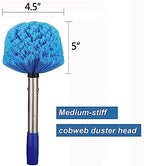Cobweb Duster with Pole, 6ft Stainless Steel Pole Cobweb Brush with Medium-Stiff Bristles for Walls Beams Shelves Iight Fixtures and Window Screens - Image 3